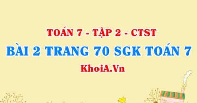 Bài 2 trang 70 SGK Toán 7 Tập 2 Chân trời sáng tạo